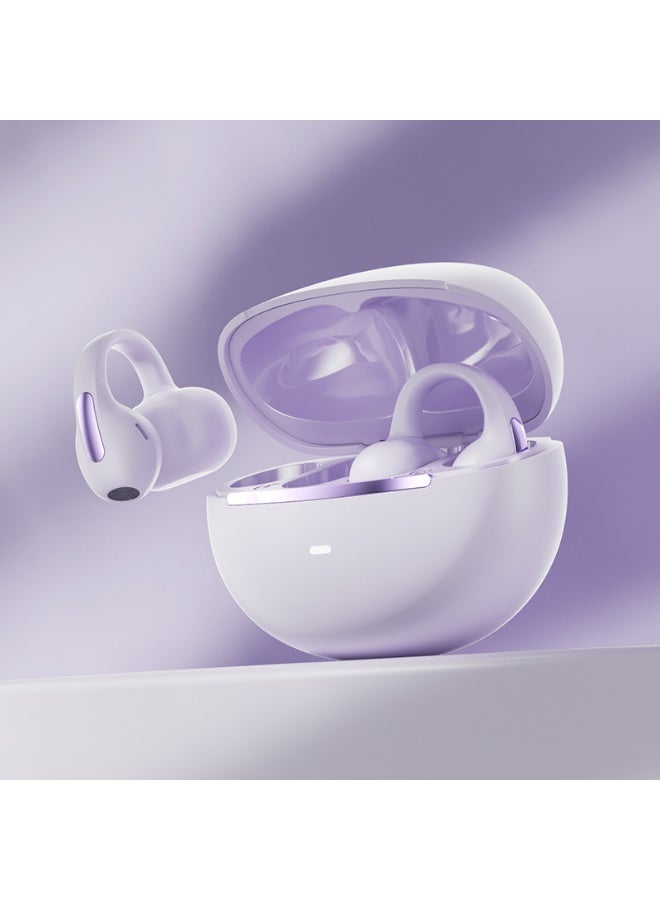 مُوطْمُوك  M136 سماعات أذن لاسلكية بلوتوث 5.4، سماعات أذن مفتوحة بتصميم عصري، خطاف على شكل حرف C خفيف الوزن، مريحة لمن يرتدون الأذنين الصغيرين والنظارات، مثالية للتمارين الرياضية (بنفسجي) - Image 2